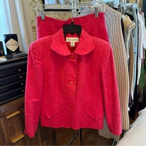 Vintage Christian Dior fuchsia suit sz 12P